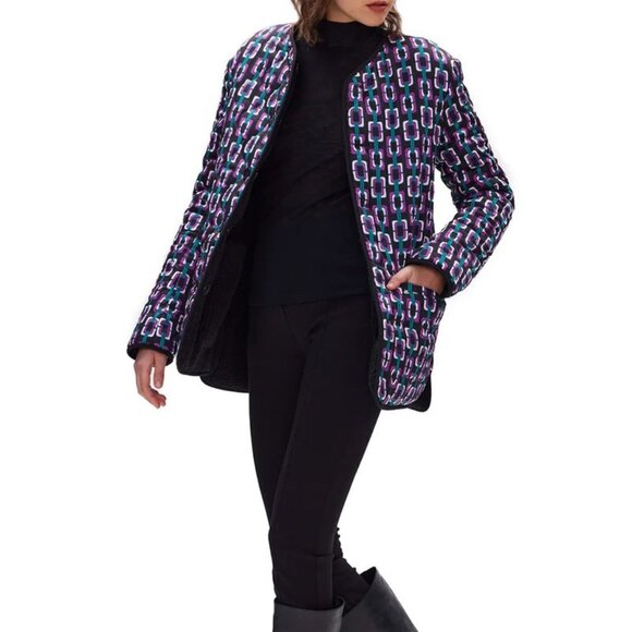 Diane Von Furstenberg Domino Reversible Quilted Coat Size Medium - Picture 7 of 8